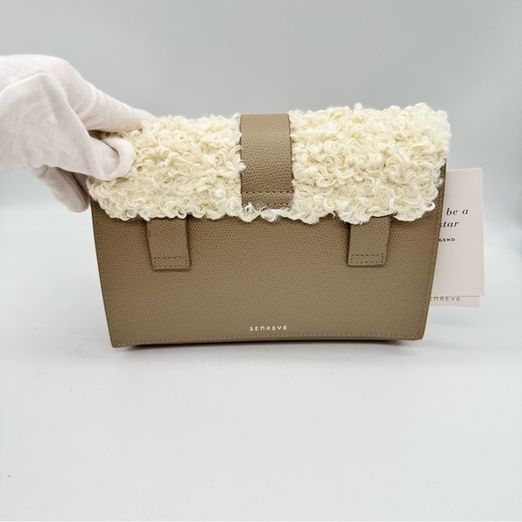 SENREVE Apres Aria Tan Leather & Faux Shearling Crossbody/Belt Bag NWT - Picture 4 of 10